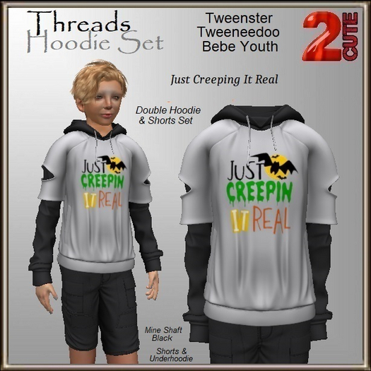 Second Life Marketplace - Threads Hoodie Set [2cute] Just Creeping It Real